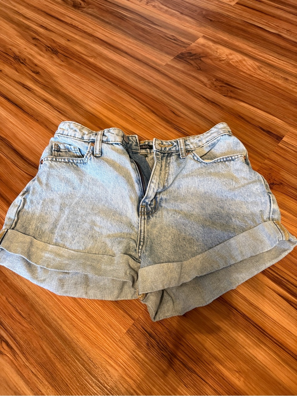 wild fable Light Blue Rolled-Hem Denim Shorts